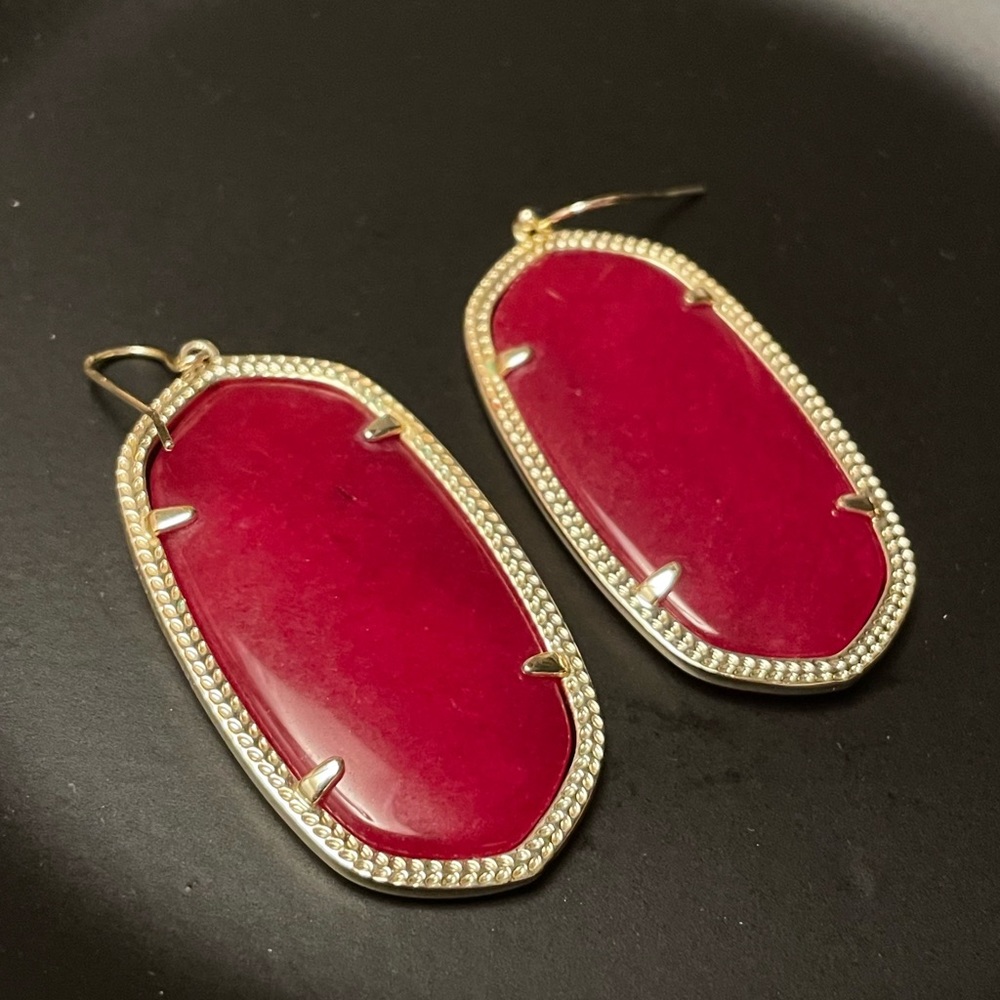 Danielle Maroon Kendra Scott Earrings (the big ones)